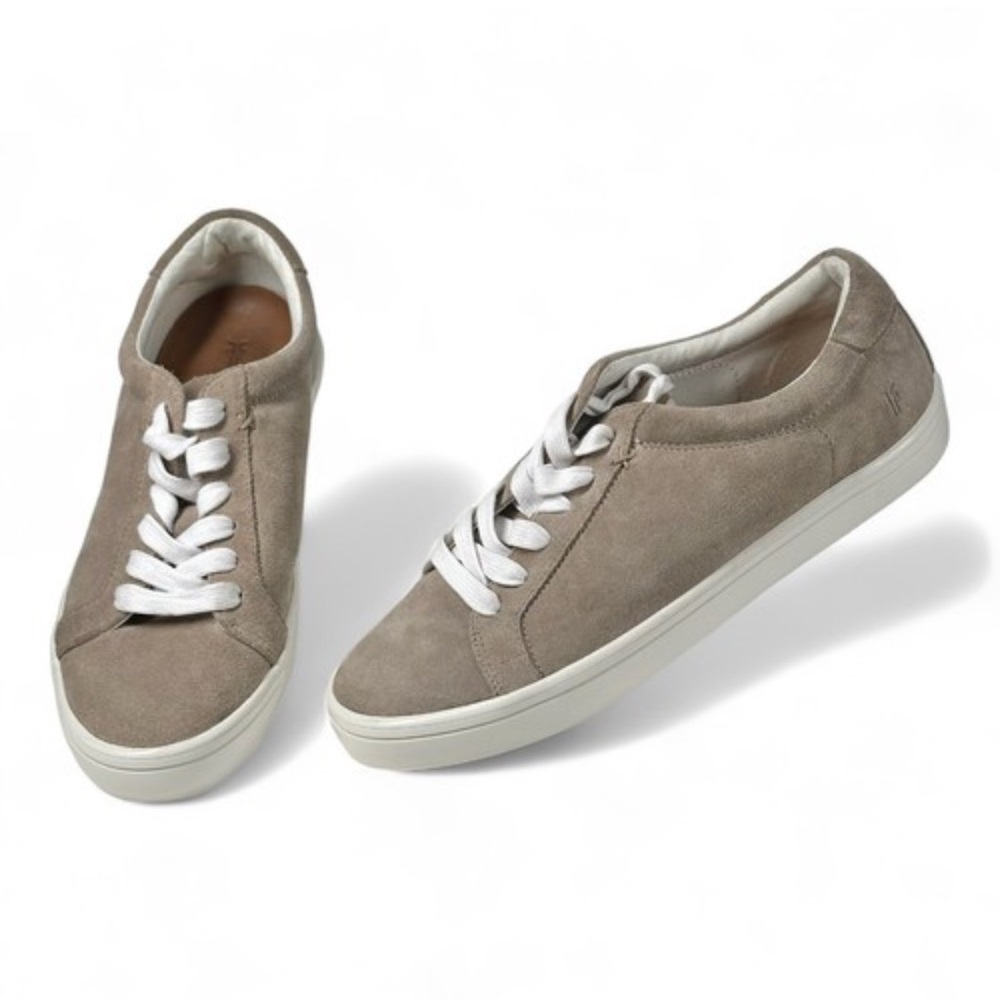 Frye Kerry Suede Womens Gray Lace Up‎ Sneakers Size 8.5 Round Toe Fall Outfit